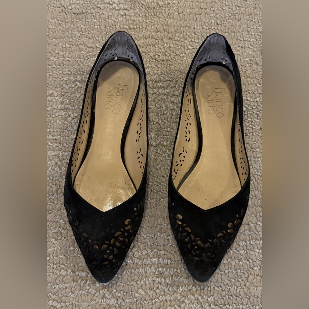 Franco Sarto Black Cutout Flats